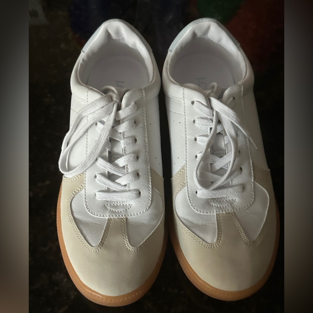 J Crew all white sneakers women  size 8.5